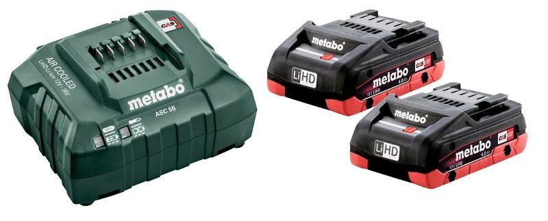 Набір акумуляторний Metabo 2 x LiHD 4.0 Аг + ASC 55 (685163000)