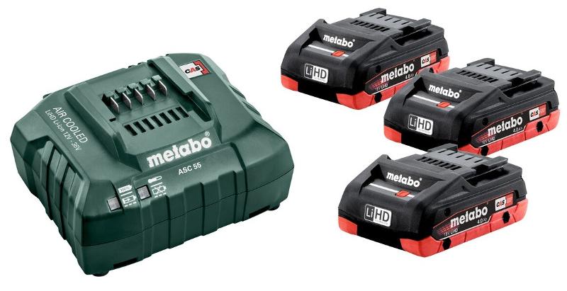 Набір акумуляторний Metabo 3 x LiHD 4.0 Ah ASC 55 (685132000)