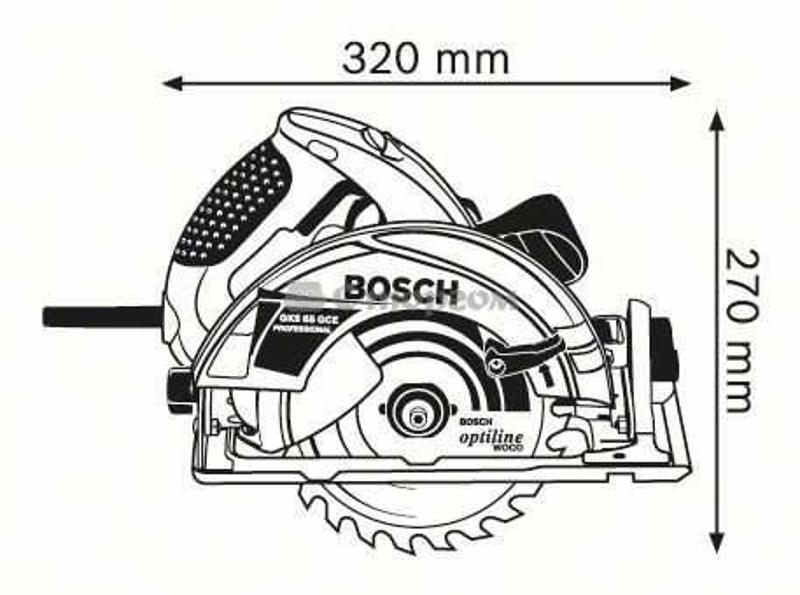 Пила дискова Bosch GKS 65 GCE в коробці (0601668900)