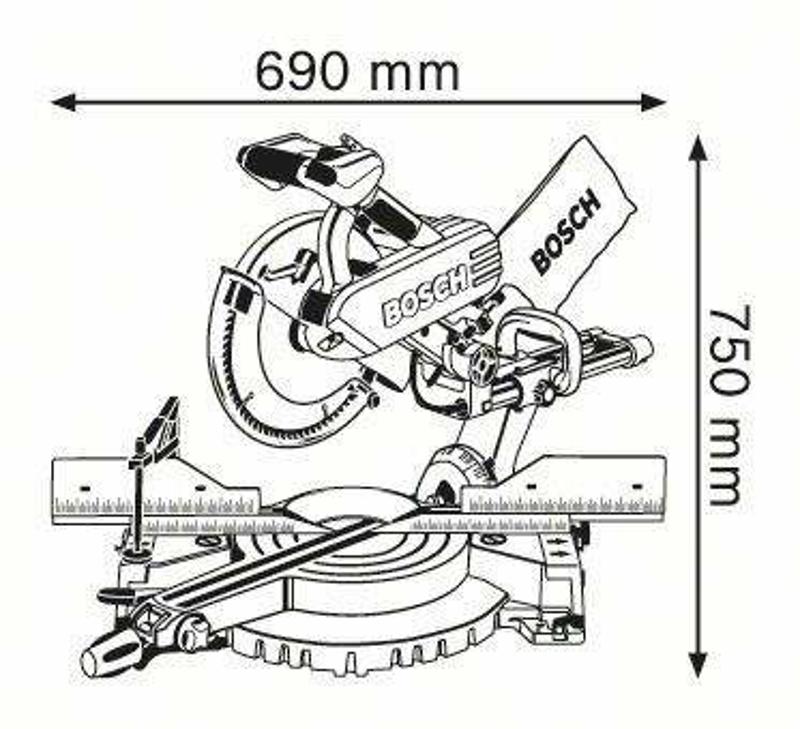 Пила торцювальна Bosch GCM 12 SD (0601B23508)