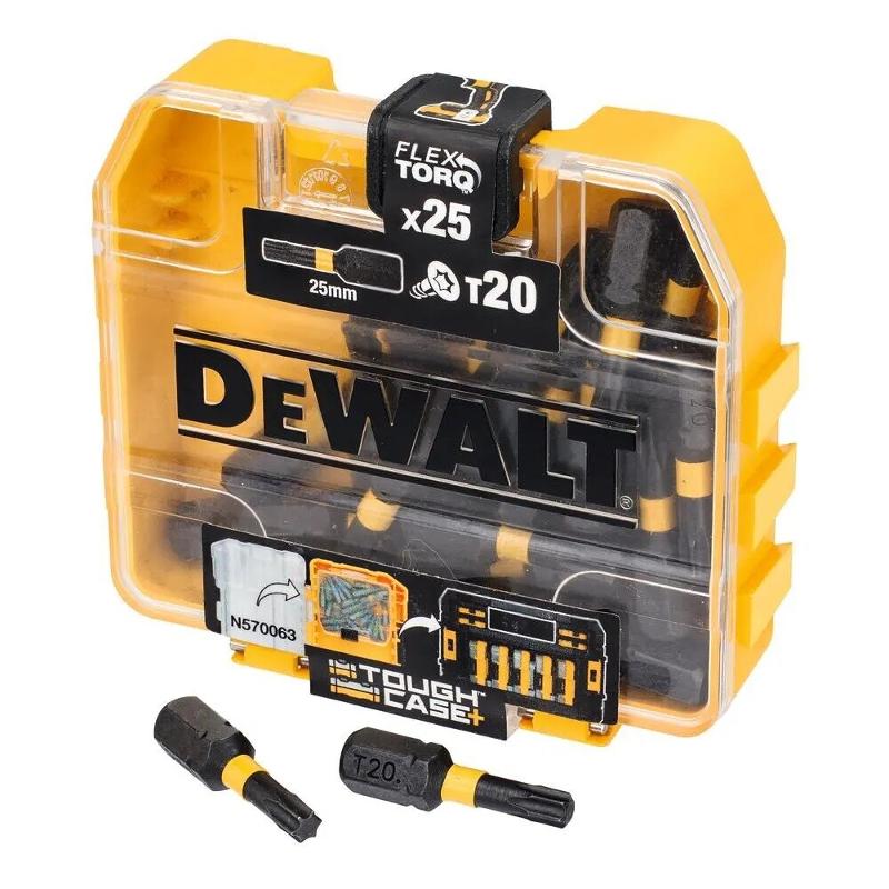 Набір біт DeWALT EXTREME FLEXTORQ, Torx, 25 мм, 25 шт, кейс (DT70557T)