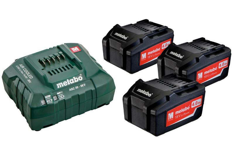 Базовий комплект Metabo Li-Power 18 В 4 Ач 3 шт + ASC 30-36 В (685049000)