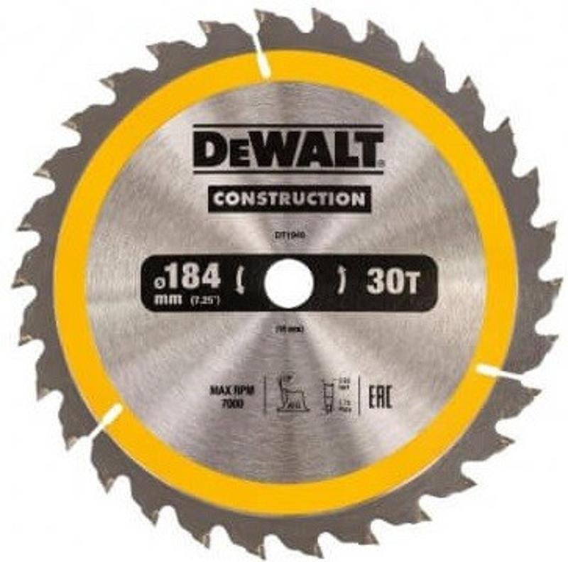 Диск пильний DeWALT 184х16мм 30 зубців (DT1940)